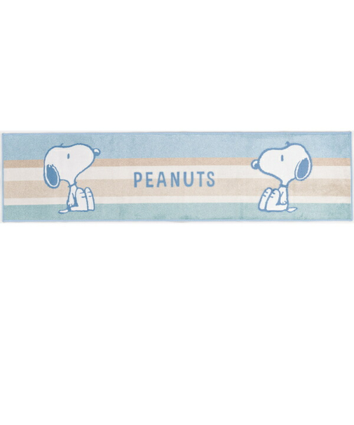 スヌーピー ロングマット【180cm】 くすみパステル ブルー ルームマット SNOOPY