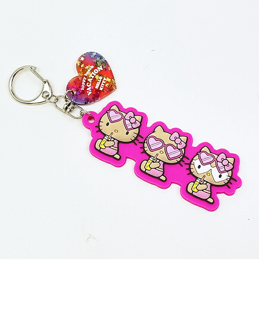 サンリオ 日焼け キティ キーリング ピンク キーホルダー Sanrio