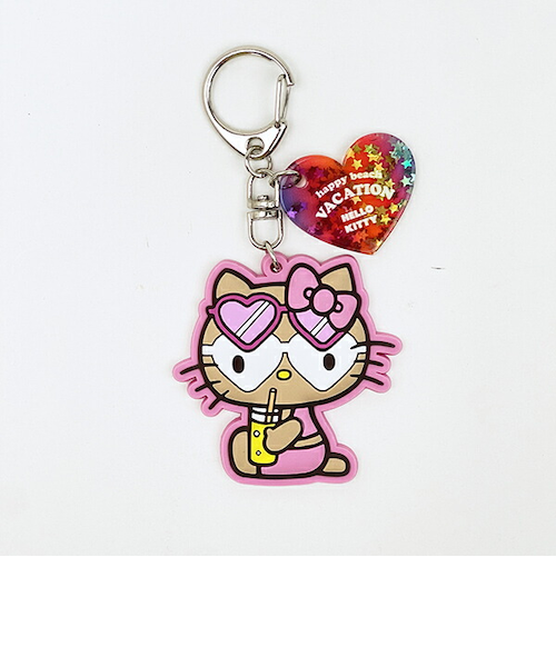 サンリオ 日焼け キティ キーリング ライトピンク キーホルダー