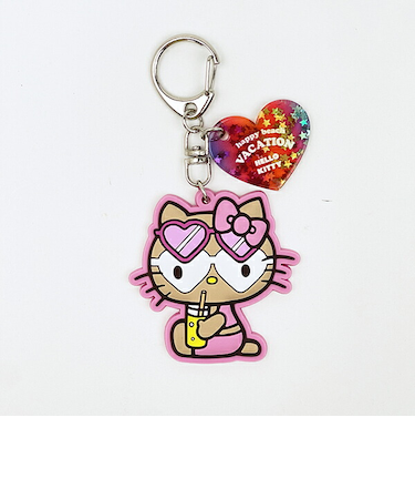 サンリオ 日焼け キティ キーリング ライトピンク キーホルダー Sanrio