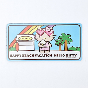 サンリオ 日焼け キティ ナンバープレートマグネット ブルー Sanrio