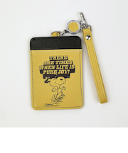 スヌーピー リール付きパスケース イエロー 定期入れ SNOOPY