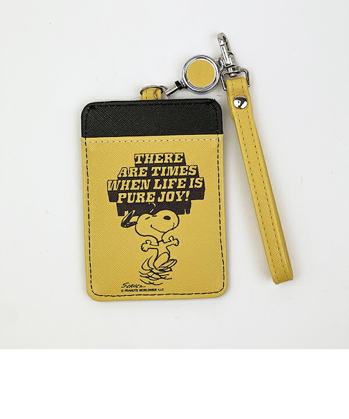 スヌーピー リール付きパスケース イエロー 定期入れ SNOOPY