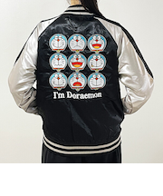 ドラえもん 刺繍スカジャン(L) ブラック×シルバー ブルゾン アパレル