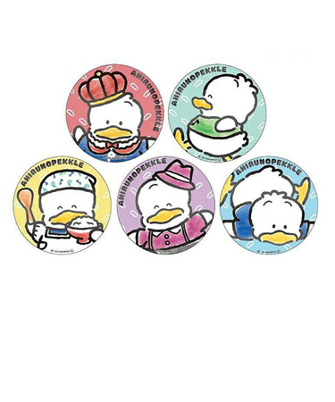 サンリオ あひるのペックル 35th トレーディング缶バッジ 全5種 コンプリートセット 日本製 Sanrio
