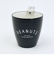 スヌーピー フィギュア付き湯飲み ブラック コップ SNOOPY