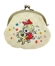 水森亜土 がま口財布 みーたんと女の子 日本製