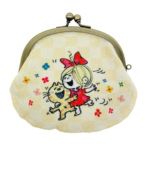 水森亜土 がま口財布 みーたんと女の子 日本製