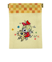 水森亜土 ばね口ポーチ みーたんと女の子 日本製