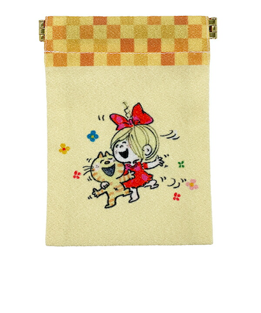 水森亜土 ばね口ポーチ みーたんと女の子 日本製