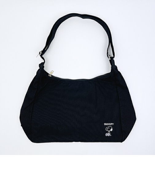 スヌーピー ショルダーバッグ 帆布 ブラック SNOOPY