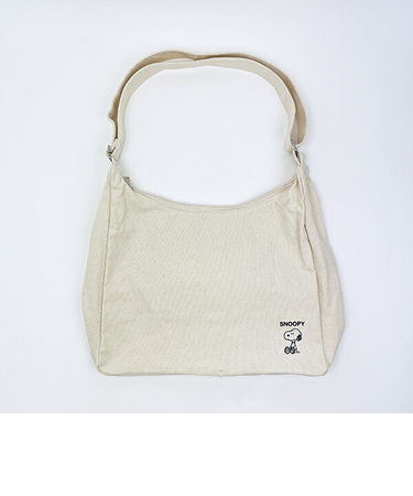 スヌーピー ショルダーバッグ 帆布 アイボリー SNOOPY