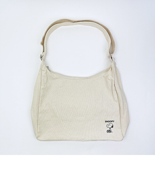 スヌーピー ショルダーバッグ 帆布 アイボリー SNOOPY