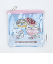 サンリオ はなまるおばけ フラットスクエアポーチ ブルー Sanrio