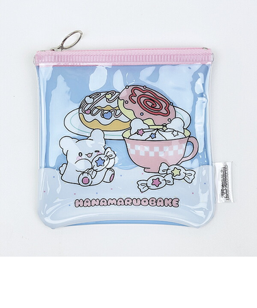 サンリオ はなまるおばけ フラットスクエアポーチ ブルー Sanrio