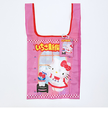 サンリオ いちご新聞 50th tetemo エコバッグ ピンク＆レッド Sanrio