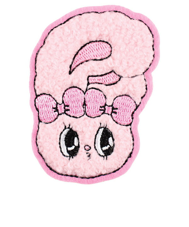 エスターバニー（Esther Bunny） モコモコ刺繍ステッカー(リボンバニー) 文具