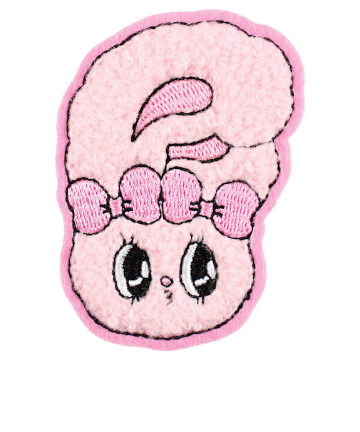 エスターバニー（Esther Bunny） モコモコ刺繍ステッカー(リボンバニー) 文具