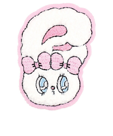 エスターバニー(Esther Bunny) モコモコ刺繍ステッカー(クリームバニー) 文具