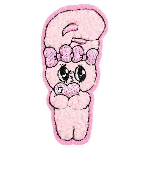 エスターバニー（Esther Bunny） モコモコ刺繍ステッカー(ハート) 文具