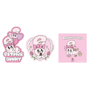 エスターバニー（Esther Bunny） クリアステッカーセット(リボンバニー) 文具 日本製