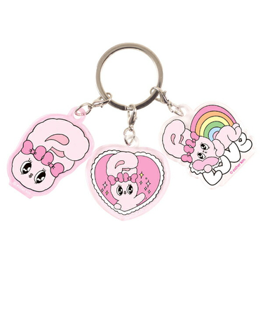 エスターバニー（Esther Bunny） 3チャームキーホルダー(リボンバニー)