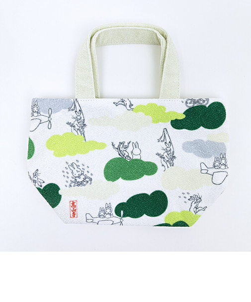 ミッフィー miffy 鳥獣戯画 ミニトートバッグ (グリーン) 日本製