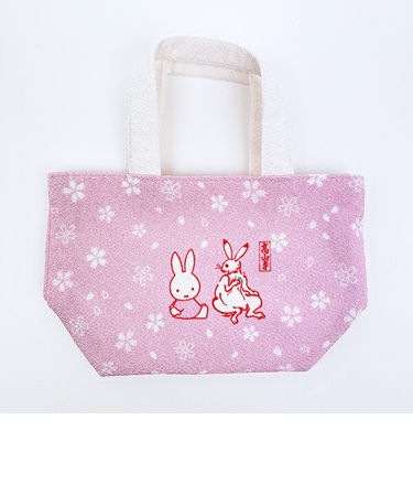 ミッフィー miffy 鳥獣戯画 ミニトートバッグ (ピンク) 日本製