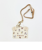 スヌーピー リール付きカードホルダー パスケース ブラウン SNOOPY