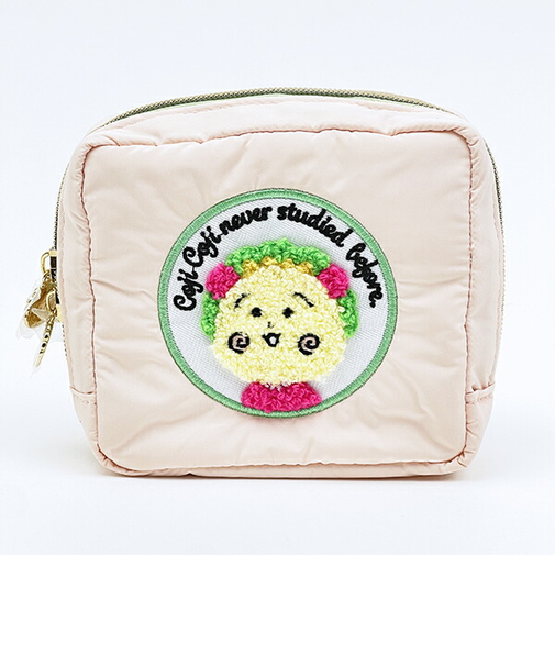 コジコジ スクエアサガラ刺繍ポーチ ピンク