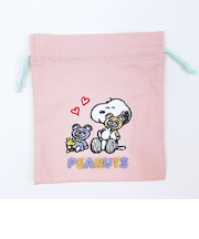 スヌーピー サガラ刺しゅう巾着 パステル SNOOPY