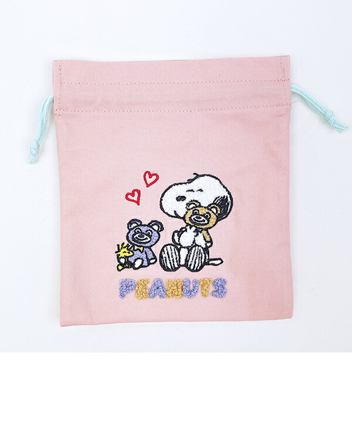スヌーピー サガラ刺しゅう巾着 パステル SNOOPY