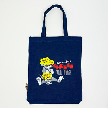 トムとジェリー タフィー CHEESE FUN！ ぴょこっとトートバッグ ネイビー