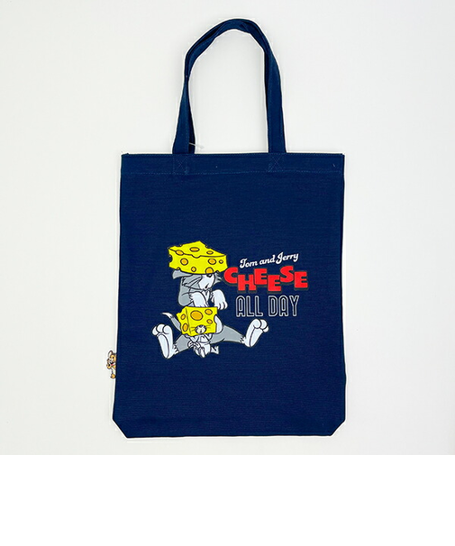 トムとジェリー タフィー CHEESE FUN！ ぴょこっとトートバッグ ネイビー