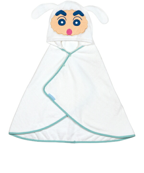 クレヨンしんちゃん しんちゃん×シロ 吸水速乾フード付き バスポンチョ バスタオル キッズ