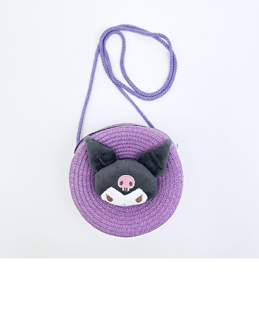 サンリオ クロミ ストロー素材ラウンド製ショルダーバッグ かごバッグ Sanrio