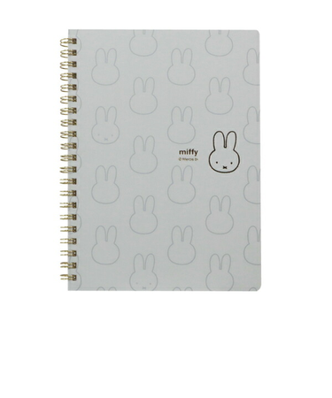 ミッフィー miffy A5リングノート (グレー) 文具 日本製 フェイスシリーズ