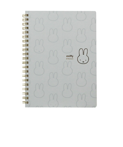 ミッフィー miffy A5リングノート (グレー) 文具 日本製 フェイスシリーズ