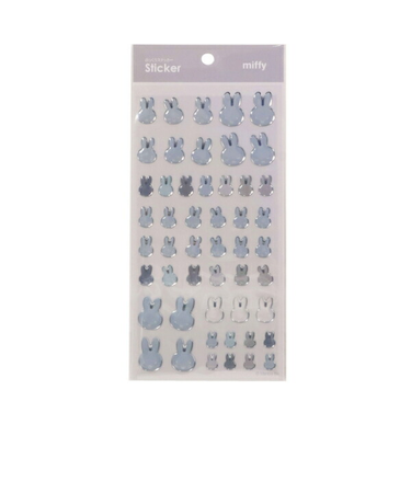 ミッフィー miffy シール (グレー) 文具 フェイスシリーズ