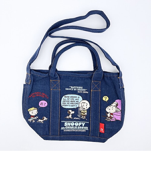 スヌーピー 刺繍ランチトートバッグ グレー ROOTOTE ルートート コラボ SNOOPY スヌーピー 刺繍ランチトートバッグ グレー ROOTOTE ルートート コラボ