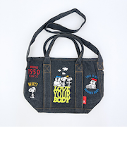 スヌーピー 刺繍ランチトートバッグ グレー ROOTOTE ルートート コラボ SNOOPY