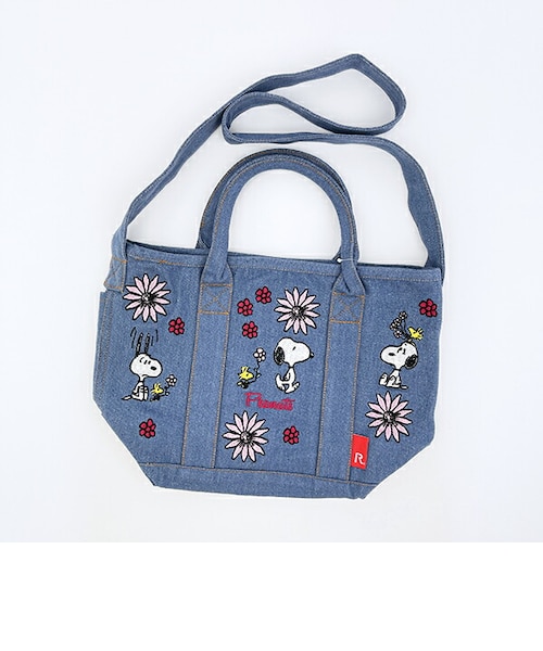 スヌーピー 刺繍ランチトートバッグ グレー ROOTOTE ルートート コラボ
