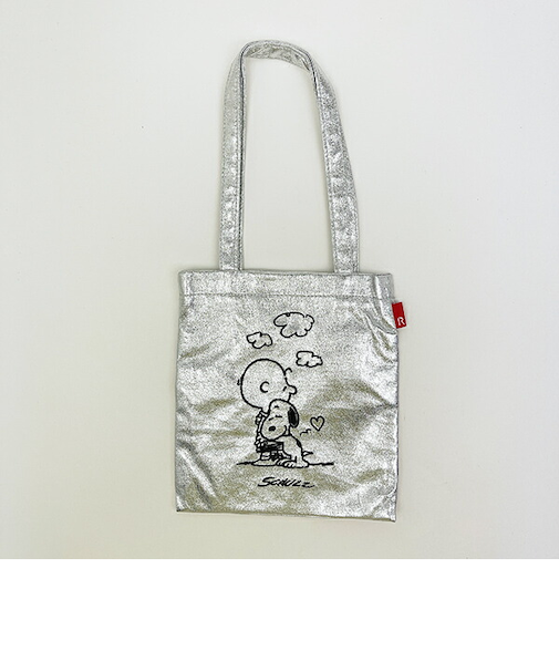 スヌーピー ミニトートバッグ シルバー PEANUTS 75th ROOTOTE ルートート コラボ SNOOPY