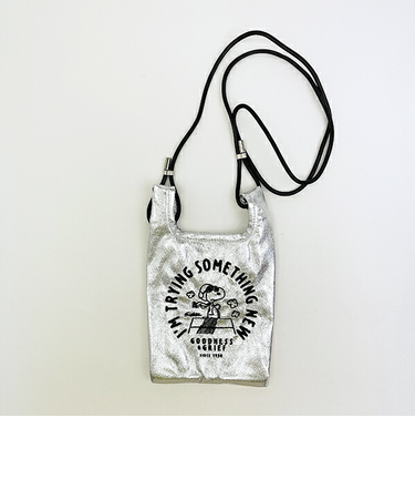 スヌーピー ミニショルダーバッグ シルバー PEANUTS 75th ROOTOTE ルートート コラボ SNOOPY