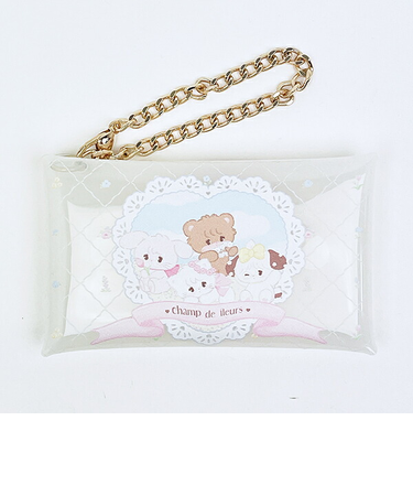 mikko illustrations ミッコ チェーン付きクリアマルチケース ポーチ