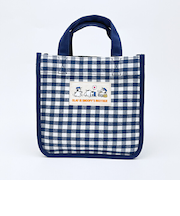 スヌーピー オラフ ランチトートバッグ ネイビーチェック SNOOPY
