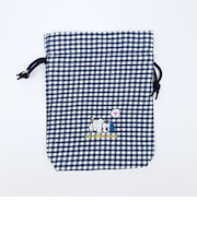 スヌーピー オラフ 巾着 ネイビーチェック SNOOPY