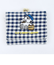 スヌーピー オラフ 三つ折り財布 ネイビーチェック SNOOPY