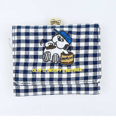 スヌーピー オラフ 三つ折り財布 ネイビーチェック SNOOPY