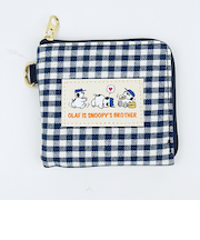 スヌーピー オラフ ミニウォレット財布 ネイビーチェック SNOOPY